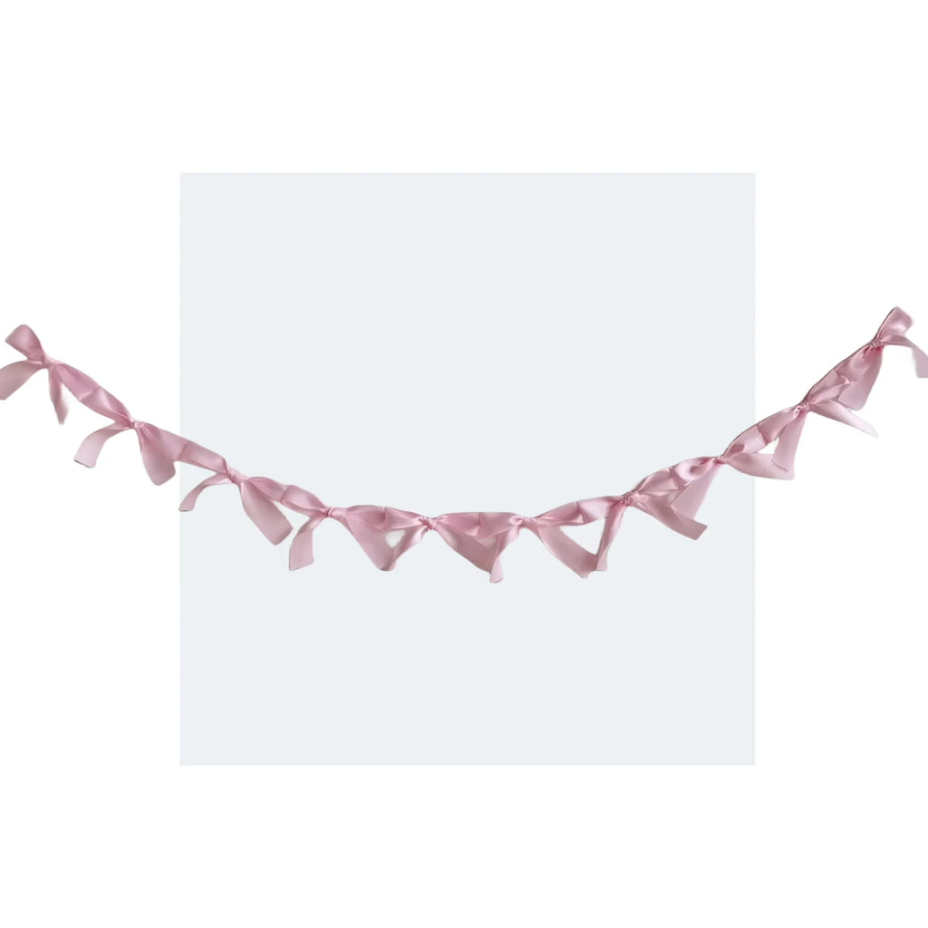 1.8M Pink White Blue Satin Bow Handmade Webbing Hanging Garlands for Birthday Wedding Party Girl Room Girly Heart Decorations Oasis Select Pearlescent powder
