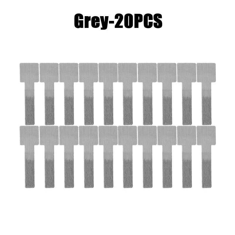 New Reusable Cable Ties Velcro Ties Self-Adhesive Power Cord Cable Holder Adjustable Cord Storage Desktop Organiser Manager Oasis Select Grey-20PCS