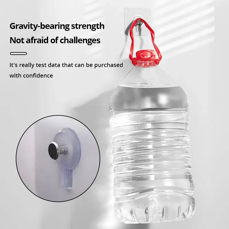 10-Pack Transparent Self-Adhesive Wall Hooks – No Damage Adhesive Wall Hooks Oasis Select