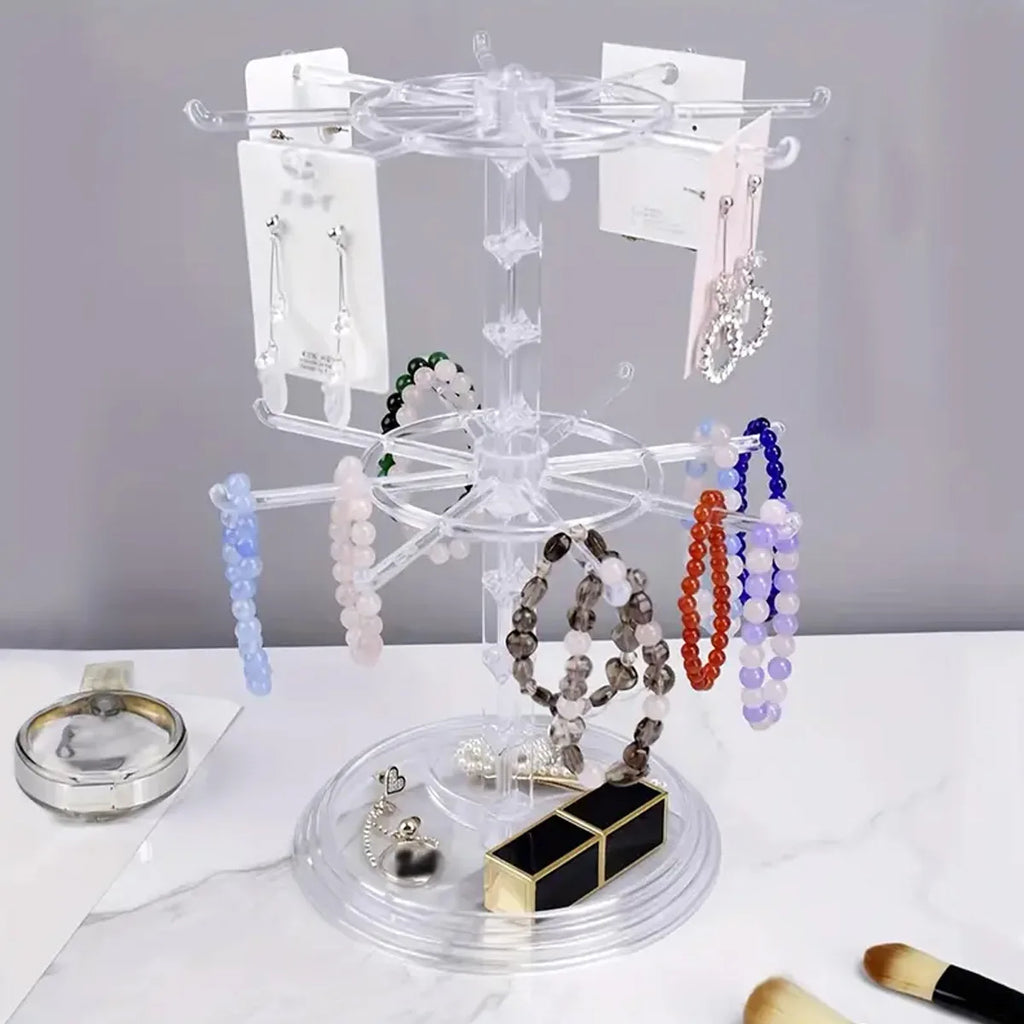 1pc, Multi layer rotating jewelry rack, necklace display rack, jewelry storage rack, bracelet hanging rack Oasis Select