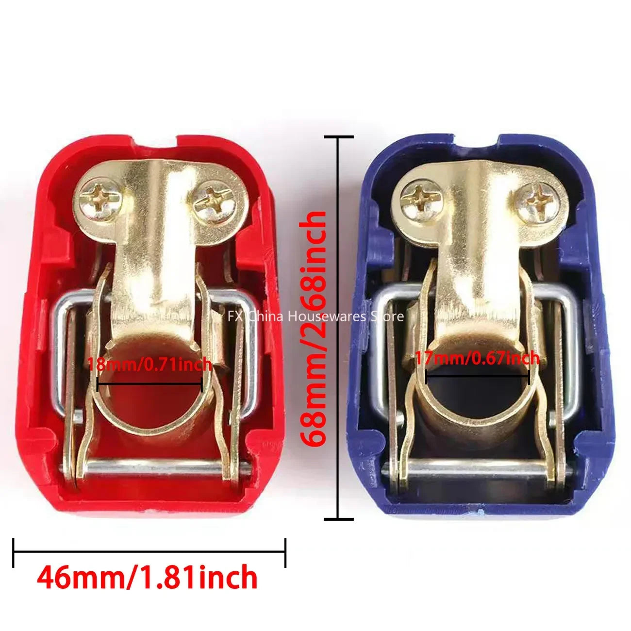 Battery Terminal Connectors Negative and Positive 1 Pair Plate Quick Release Car Connector Battery Clamps Top Post Clips Oasis Select