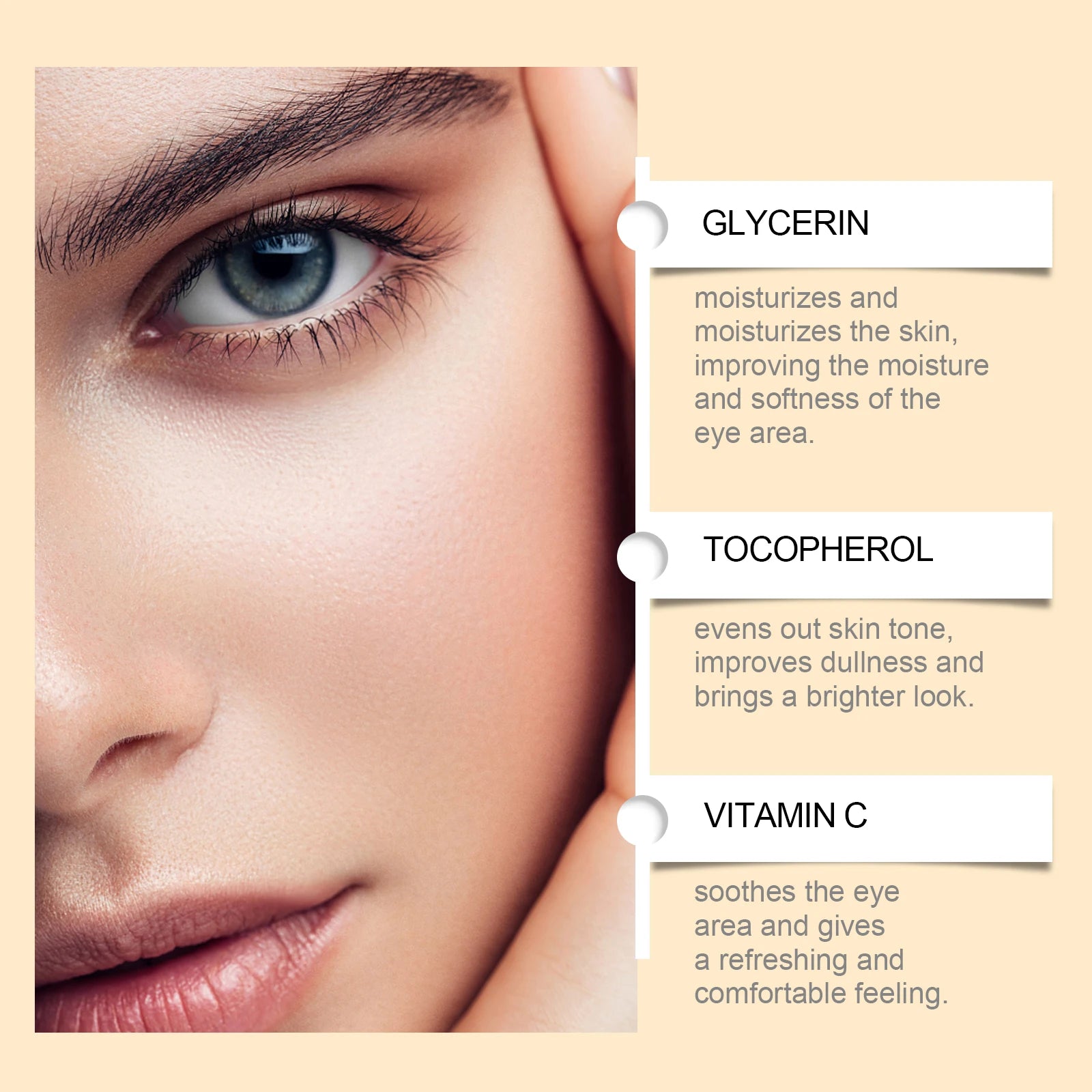 Anti Aging Eye Essence Oil Firming Brightening Reduce Wrinkle Fade Fine Lines Remove Puffiness Hydrating Smooth VC Eye Serum Oil Oasis Select