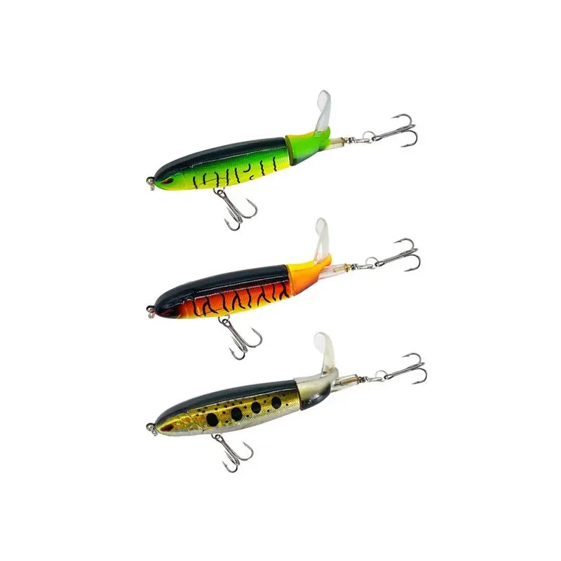 1/4/8Pcs 15g Topwater Fishing Lure Whopper Popper Artificial Bait Hard Plopper Soft Rotating Tail Fishing Tackle Fishing Bait Oasis Select 3PCS mix 4 15g