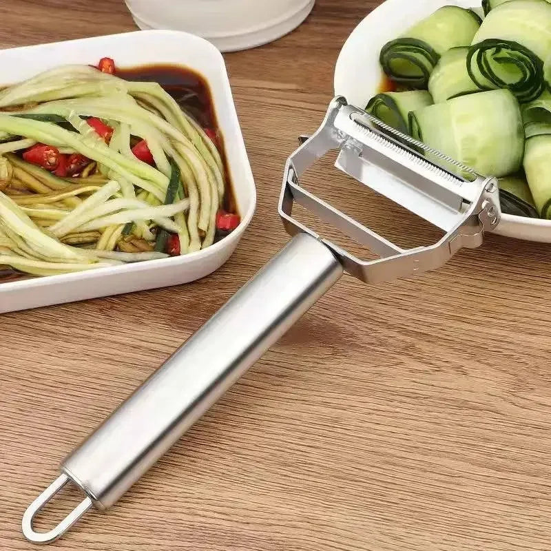Double-end Peeler Stainless Steel Fruit Vegetable Planer Practical Kitchen Gadget for Home Daily Food Preparation Oasis Select