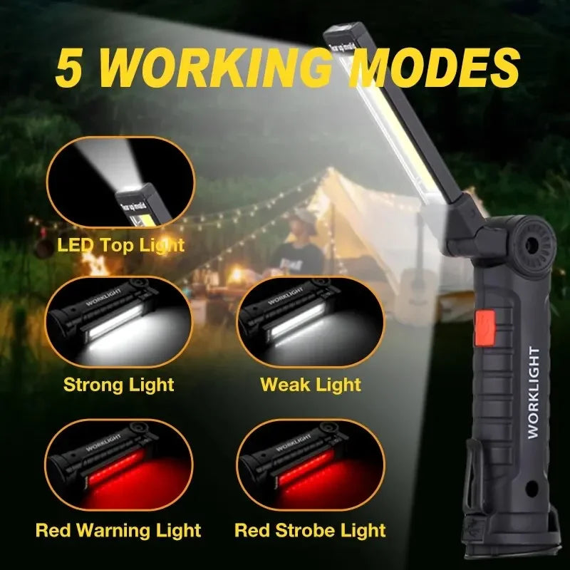Rechargeable LED Work Lights with Magnetic Base, 360°Rotation,Versatile Lighting for Repairs, Outdoors for Men Oasis Select