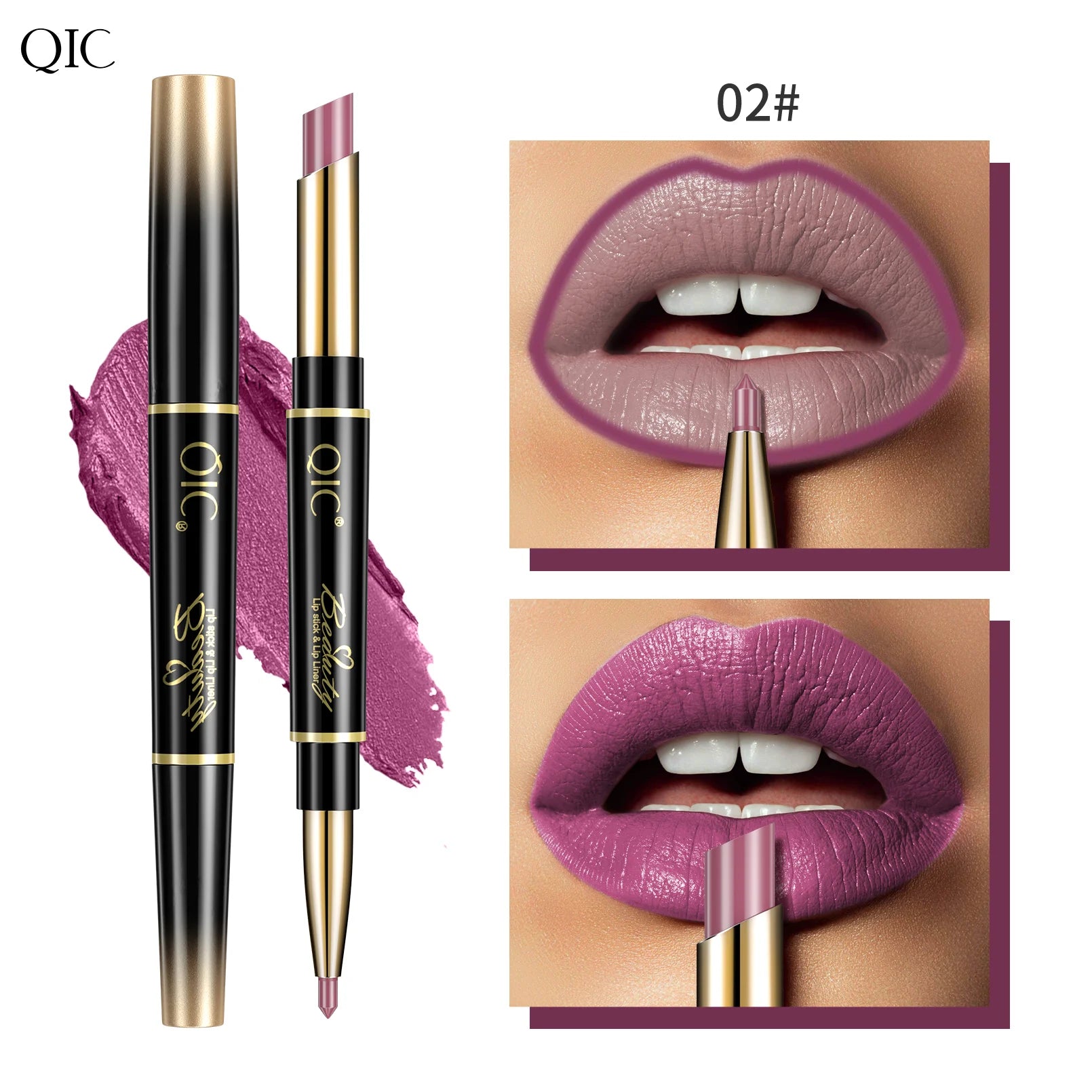QIC Matte Velvet Lip Liner Pencil – Long-Lasting Contour
