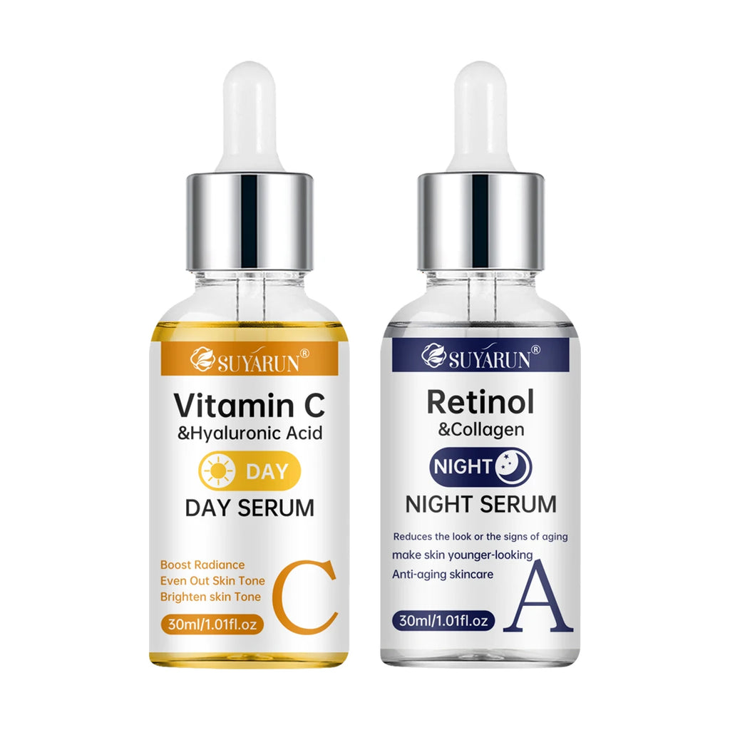 SUYARUN Day Vitamin C Night Retinol Serum - Brightening & Anti-Aging | 2-in-1 Formula for Skin Repair | All Skin Types. Oasis Select 30ml-30ml