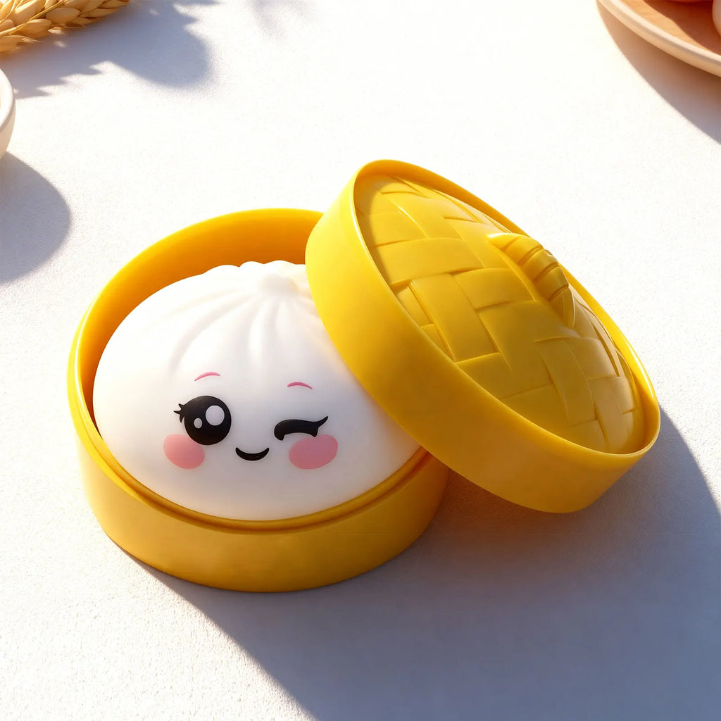 5 Colors Dumpling Squishes Stress Balls Simulation Food Squishies Stress Relief Toys for Adults Kids Squeeze Dough Ball Gifts Oasis Select White
