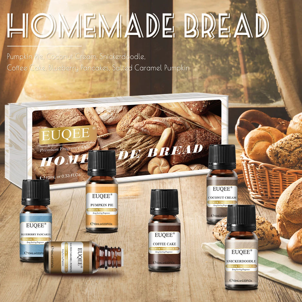 EUQEE 6-Piece Fragrance Oil Set – Reed Diffuser & Candle Making