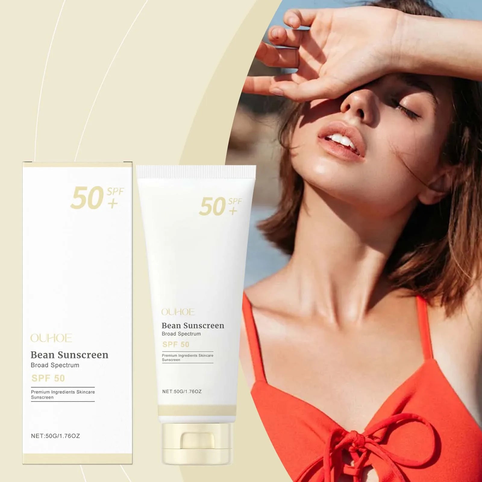 SPF 50+ Mild Moisturizing Sunscreen Soothe Cool Sunblock UVA/UVB Brighten Anti Oxidate Sun Prevent Sunburn Moisturize Sunscreen Oasis Select