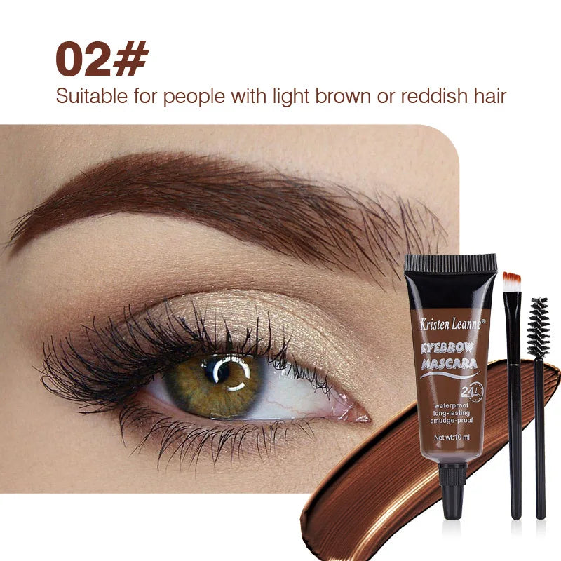 6 Colors Eyebrow Dye Creamt 1pcs - Waterproof Tint Gel with Makeup Brush Long-Lasting Formula Eyebrow Gel & Dye Oasis Select 02