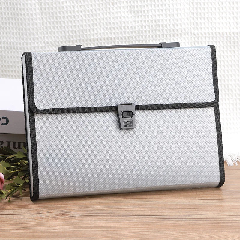 A4 Organ Bag Portable Accordion File Organizer Multi-Layer Folder Environmentally Friendly Portable Document Bag For Office Desk Oasis Select Grey