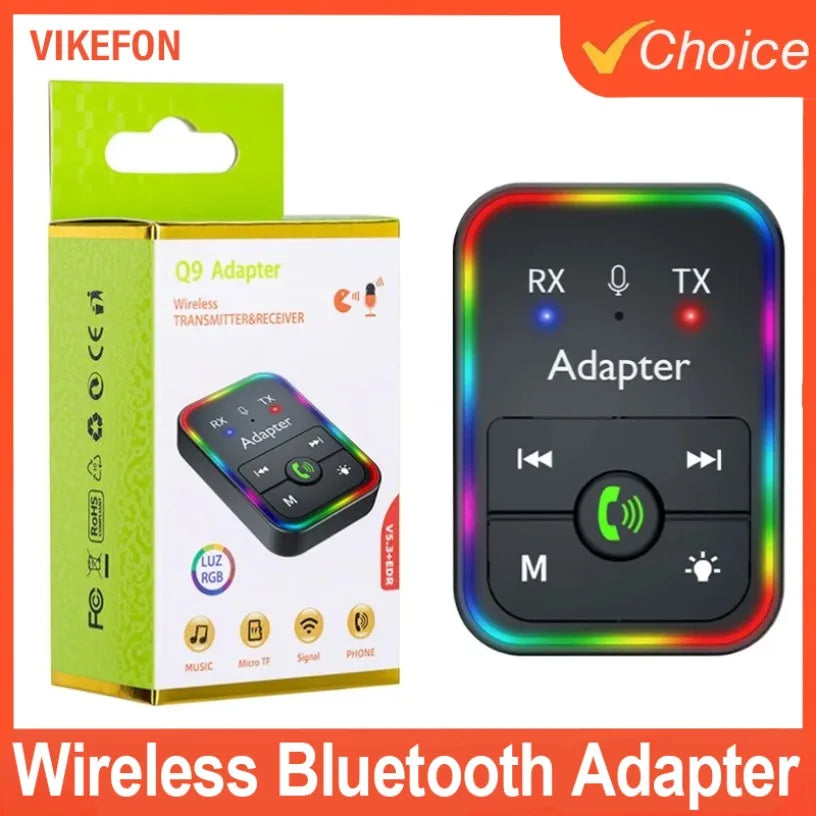 For Car Music Audio Headphone Receiver Handsfree Wireless Bluetooth 5.3 Receiver Transmitter Adapter 2 in 1 3.5mm AUX Jack Oasis Select