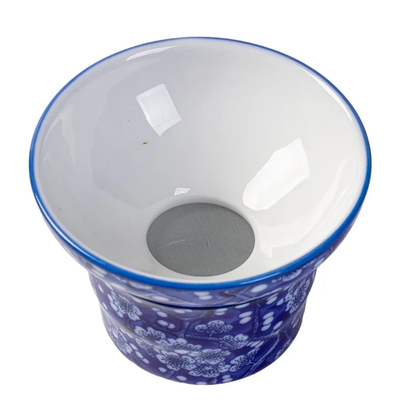 Blue and White Porcelain Ice Plum Tea Filter Set Kung Fu Tea Set Accessories Ceramic Retro Home Use Ceramic Drinking Utensils Oasis Select