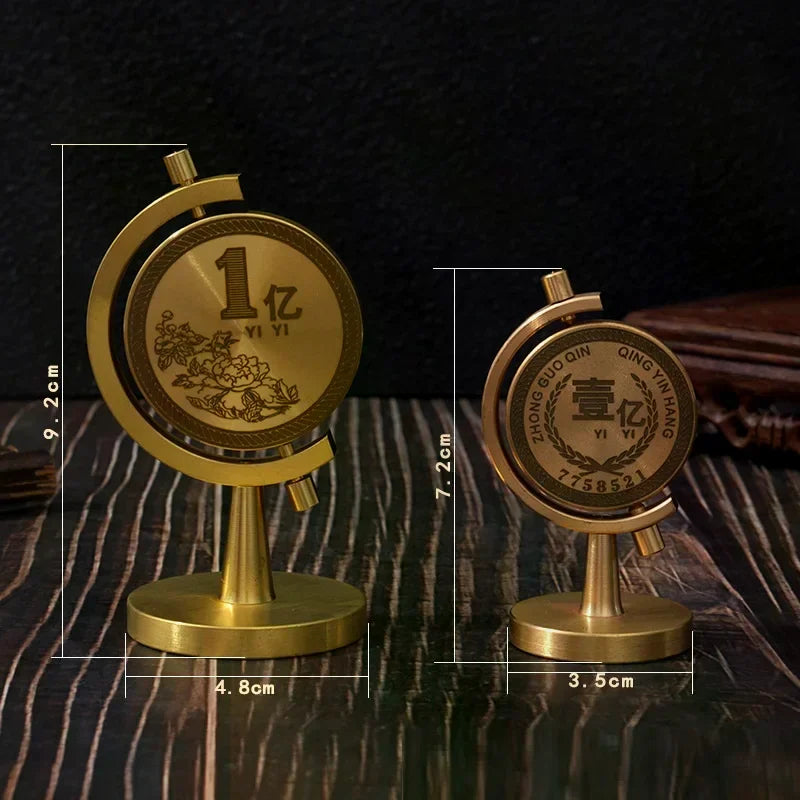 Brass 100 Million Small Target Spinning Desktop Light Stress Relief Office Living Room Decorative Craft Ornament Luxury Design Oasis Select