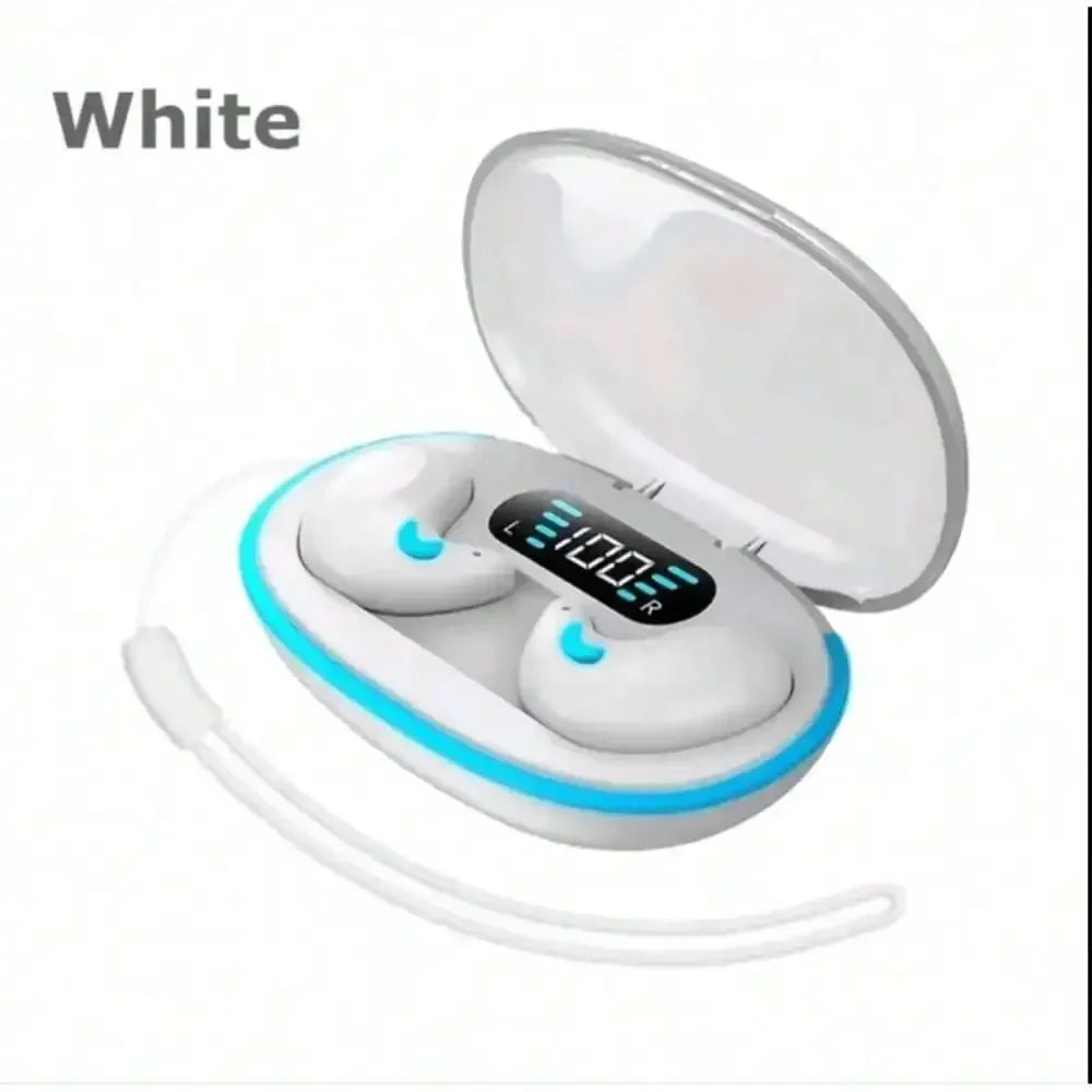 X55Pro Sleeping Bluetooth Earbuds Wireless Bluetooth Earphones Waterproof Hi-Fi Stereo Earpods with Mic Fro all smartphone Oasis Select white