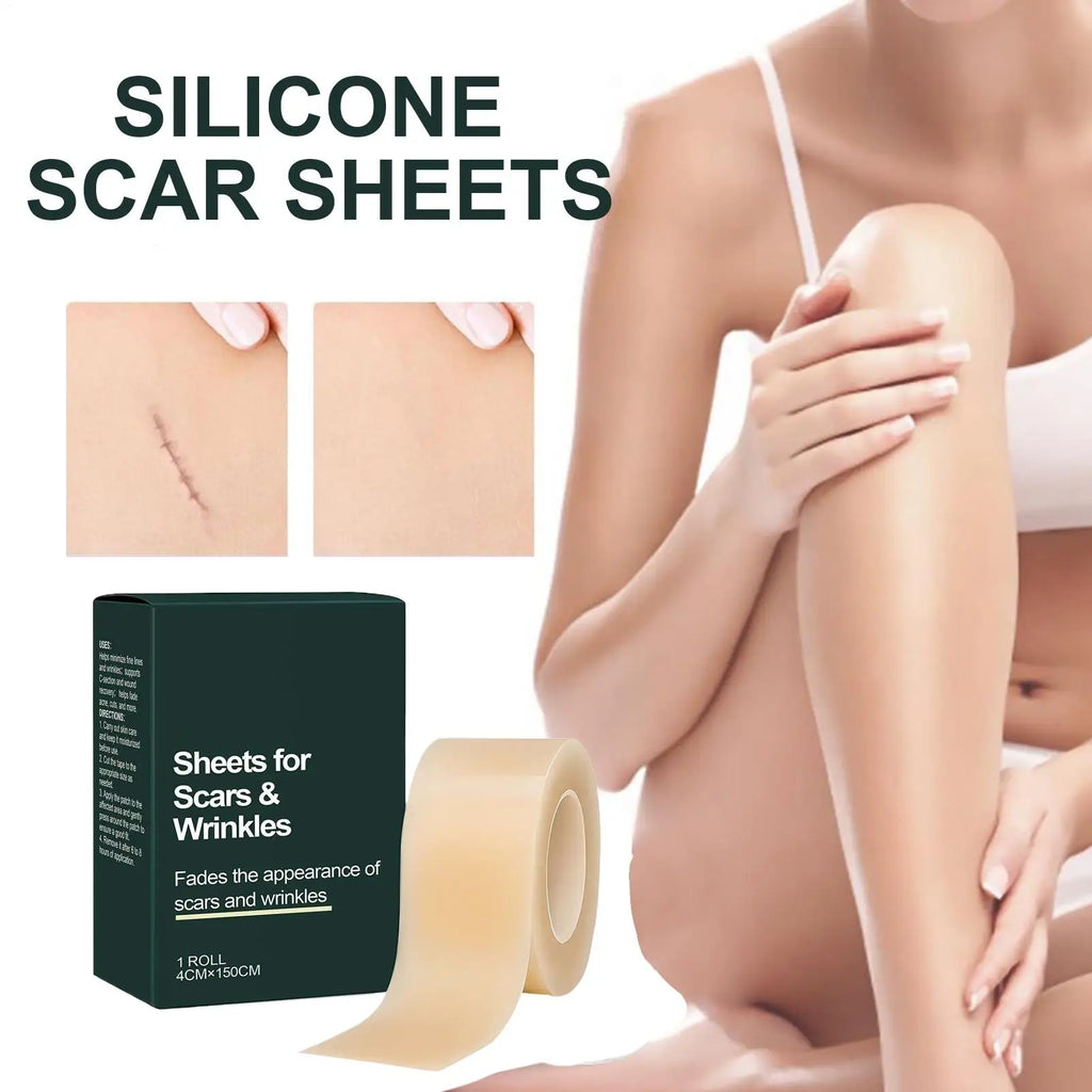 4cmx150cm 1Roll Silicone Scar Sheet Painless Scar Repair Tape Removal Strip For Surgery Burn Acne Roll Effective Scar Oasis Select