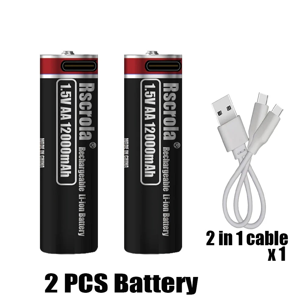 1.5V D Size /AA/AAA most popular USB Rechargeable battery series for Flashlights,Toys,Controllers,Clocks,Remote Controls Etc Oasis Select 2 PCS AA Batteries
