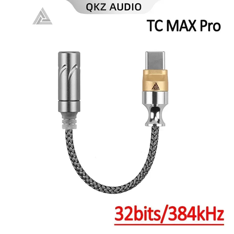 QKZ TC-MAX Pro HiFi DAC USB Type C To 3.5mm Headphone Amplifier Audio Decoder IEM AMP Mobile Phone Adapter CX31993 32bits/384kHz Oasis Select C <=0.5m