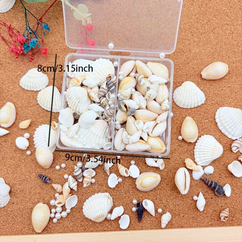 1 Box Mix Resin Simulation Pearls Shell For Home Decoration DIY Craft Photo Frame Friend Gifts Drift Bottle Aquarium Decorations Oasis Select Style 1