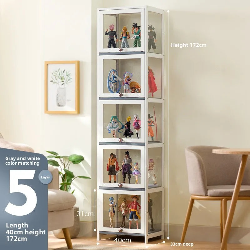 Figure display cabinet Floor-to-ceiling simple modern living room Layered shelves Household lockers Blind box display cabinet Oasis Select Five door 40
