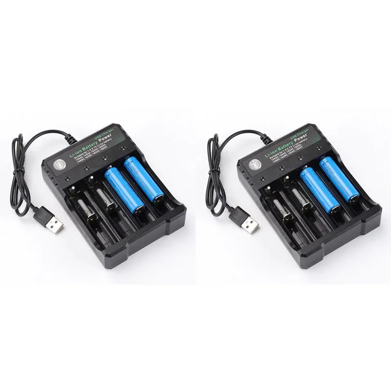 1/3/5pcs 4/2 Slots USB Charger Li-Ion Charging Li-Ion Battery Portable Rechargeable Battery Charger For 18650 Battery Charger Oasis Select 4 Slots USB-2pcs