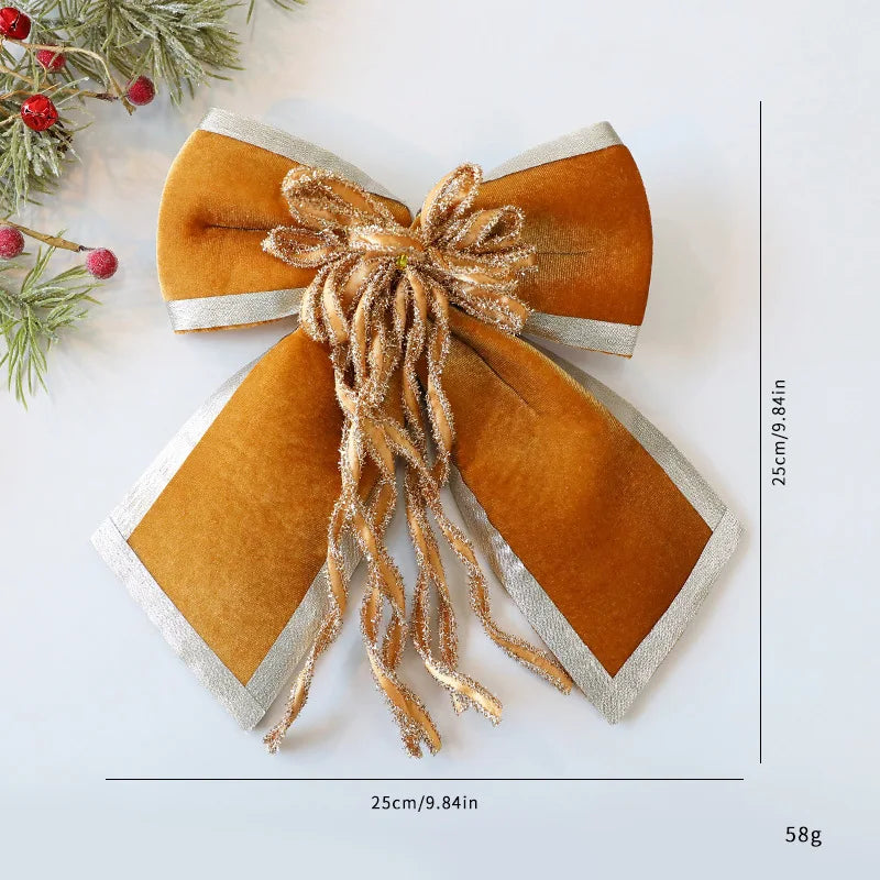 25cm Glitter Christmas Bow Decoration | Xmas Tree Pendant