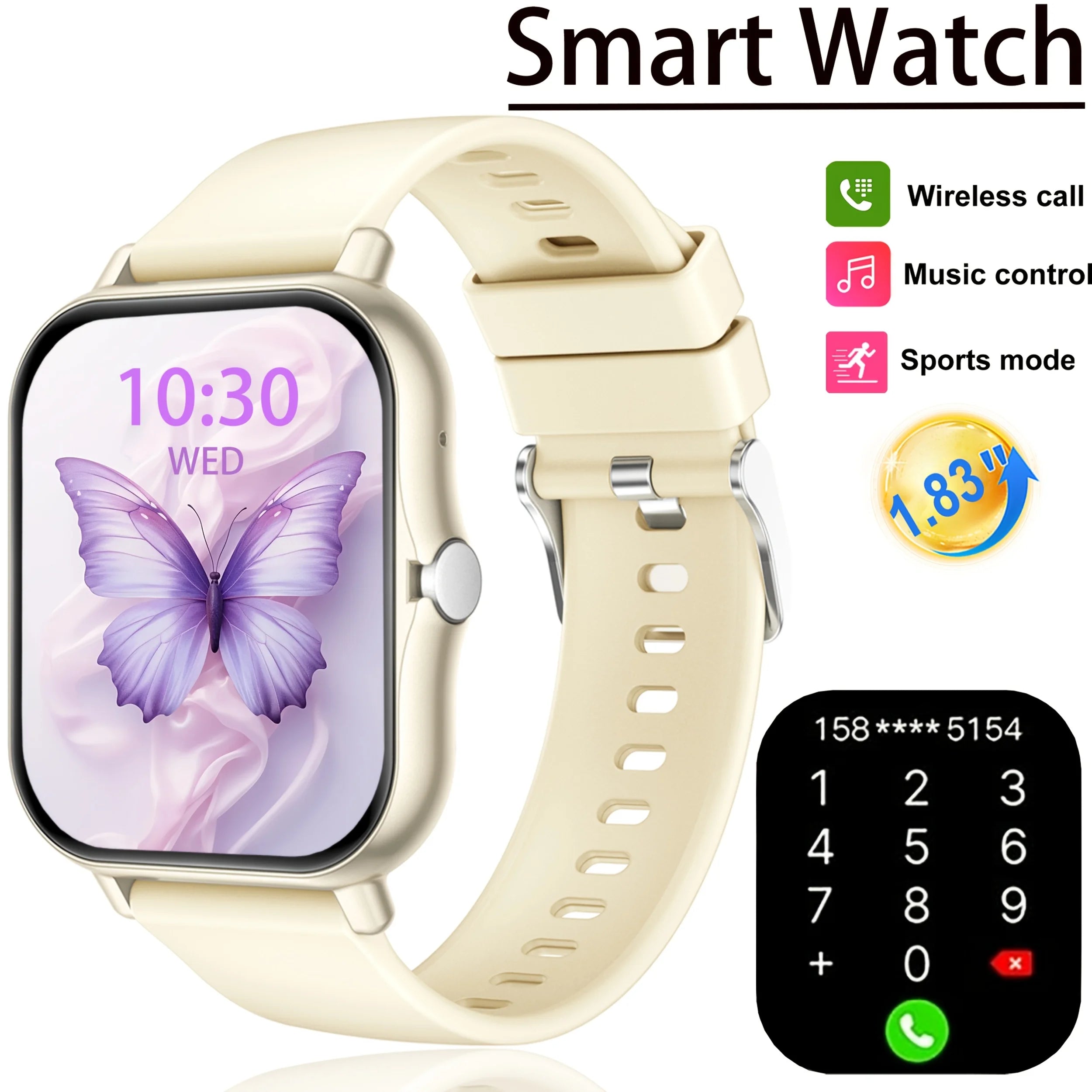 ERUN 1.83" Smartwatch – Wireless Calling, Sleep & Activity Tracker