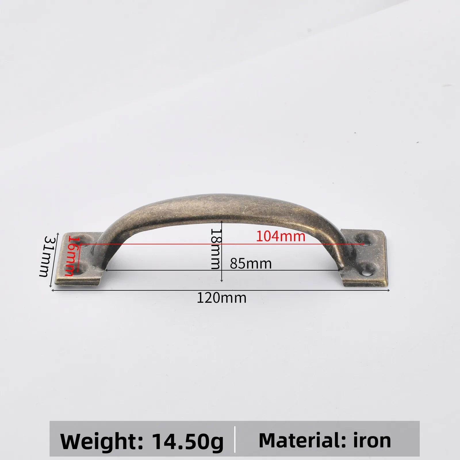 Bow-Shaped Iron Furniture Handle Vintage Drawer Wardrobe Cabinet Door Handle 5 Inch Garages Sheds Door Knob Hardware Pull