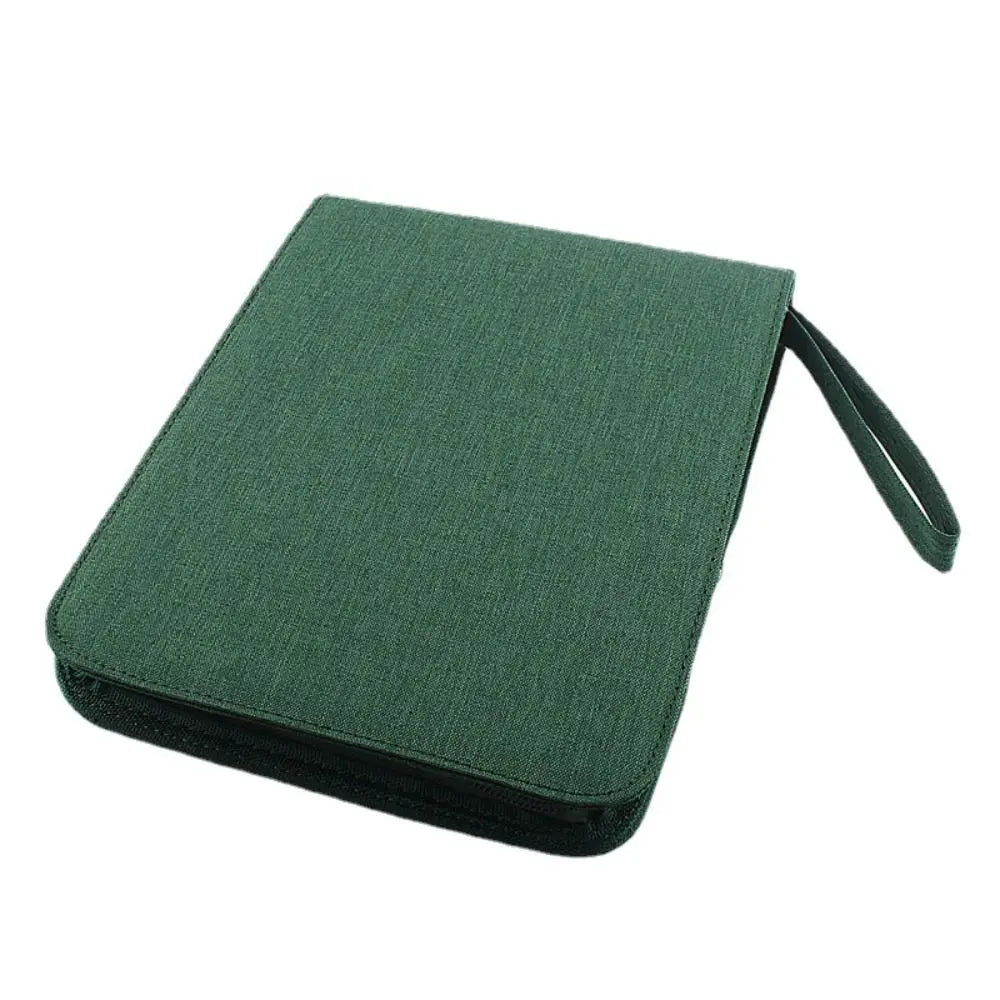 High Appearance Pen Container Bag Large Capacity Fountain Pencil Case 10 /24/48 Slots Dustproof Zipper 4 Colors Children Gifts Oasis Select green-24 slots