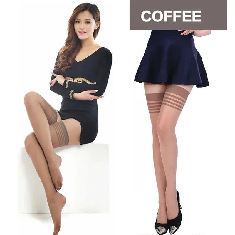 1/2/3pairs Sexy Women Thigh High Socks Lingerie Striped Nylon Long Socks Thigh High Stockings Female Hosiery Knee High Socks Oasis Select