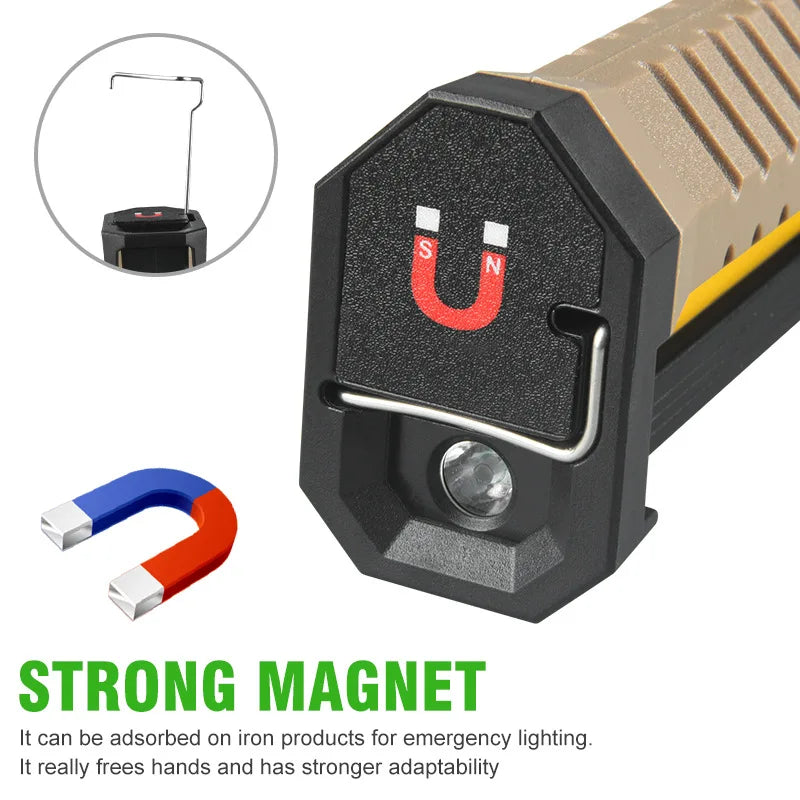 KDULIT Fold LED Emergency Floodlight Portable Strong Magnet COB Working Light Type C Rechargeable Flashlight Super Bright Lamp Oasis Select