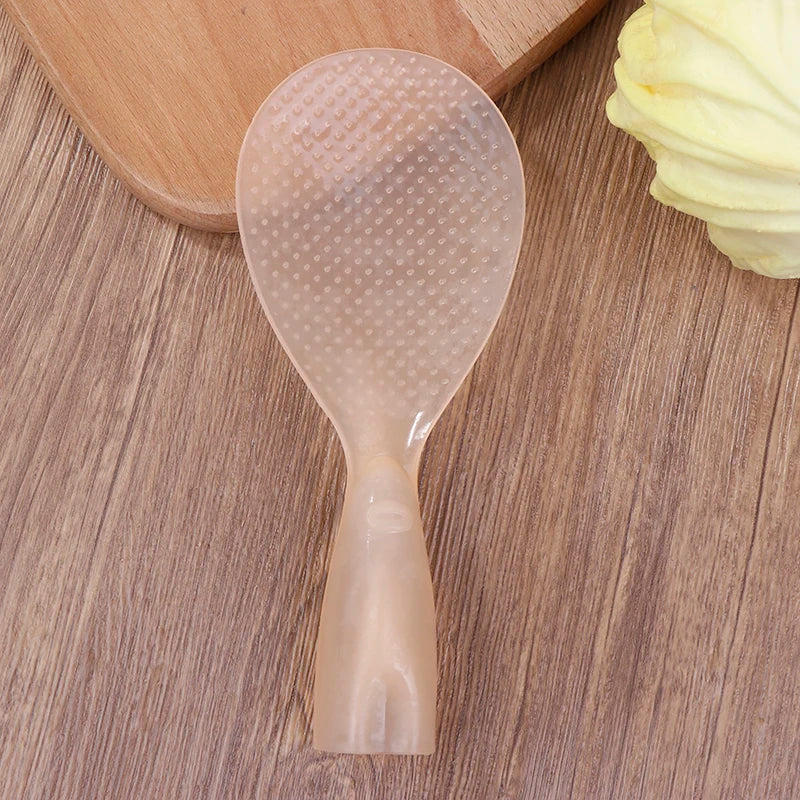 1Pc Vertical Rice Spoon Plastic Non‑Stick Rice Scoop Transparent Thick High Temperature Resistant Rice Cooker Rice Shovel Oasis Select Pink