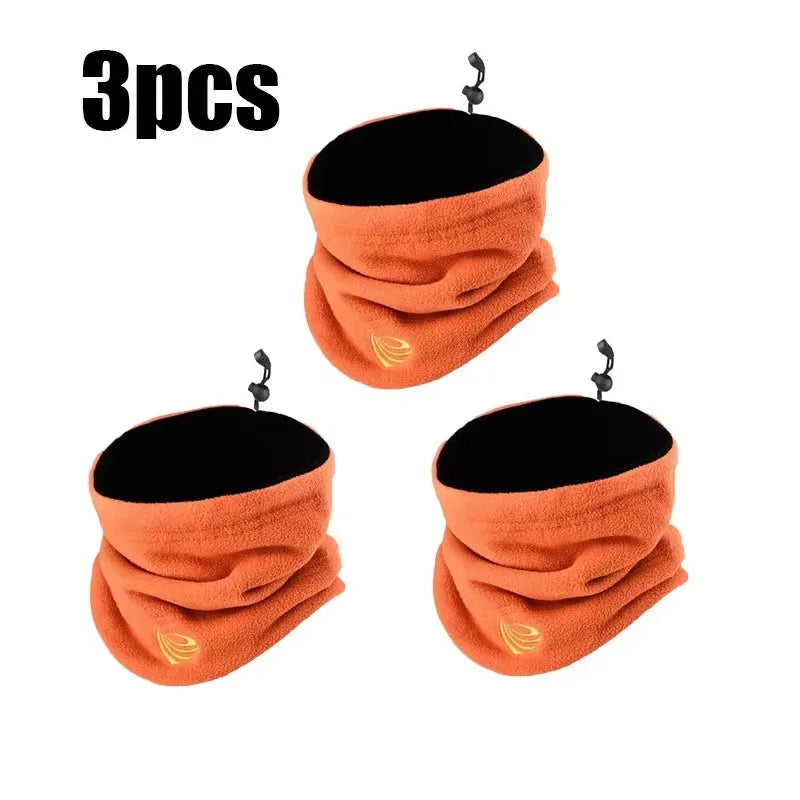 2/3pcs Winter Camping Fleece Neck Gaiter Ski Tube Scarf Snowboard Half Face Mask Face Cover For Men & Women Outdoor Cold Oasis Select 3pcs-orange