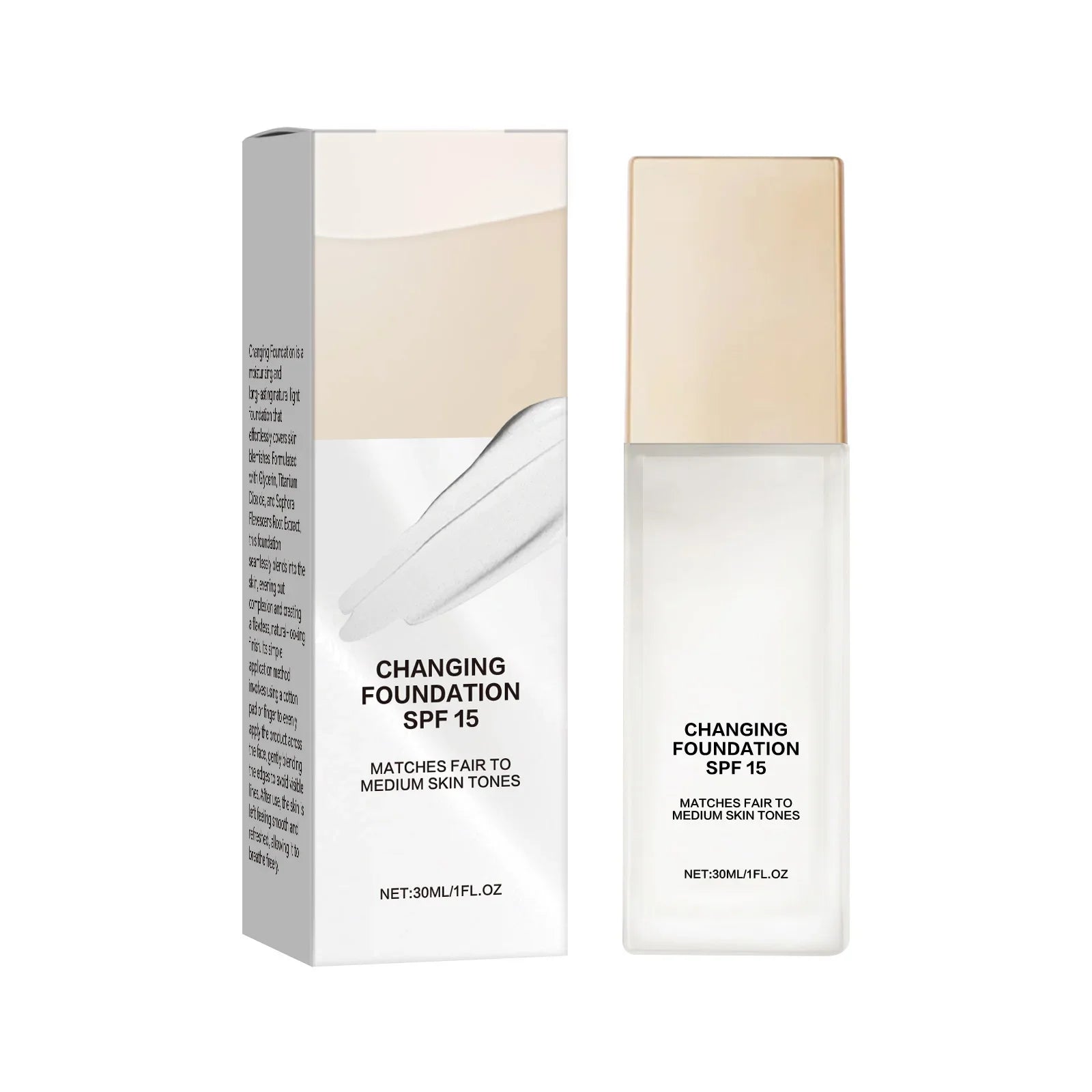 SPF15 Liquid Foundation with Hyaluronic Acid – Natural Coverage