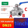 1/4 3/8 1/2 3/4 1" BSP Female 304 Stainless Steel T/L Type 3 Way Ball Valve Full Port For Water Oil Air Gas DN25 DN10 DN15 DN20 Oasis Select DN 25