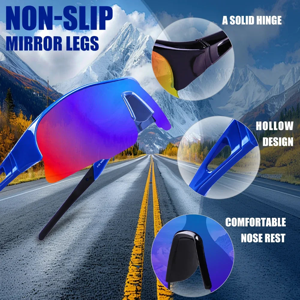 Cycling Glasses UV Protection Sports Sunglasses Lightweight Frame Surround Windproof Glasses for Cycling Running Hiking Oasis Select