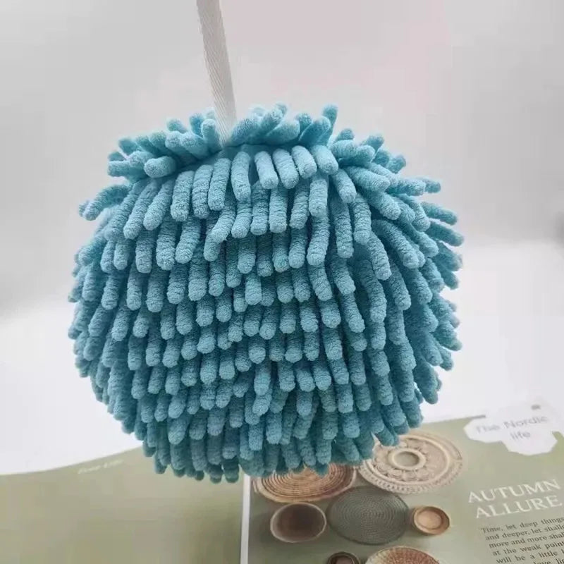 1/2/3pcs Chenille Hand Towels Kitchen Bathroom Hand Towel Ball with Hanging Loops Quick Dry Soft Absorbent Microfiber Towels Oasis Select