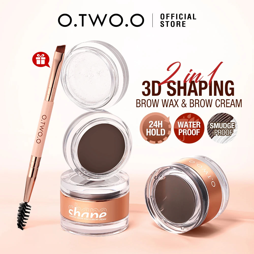 O.TWO.O 2-in-1 Eyebrow Pomade & Brow Gel Wax – Waterproof