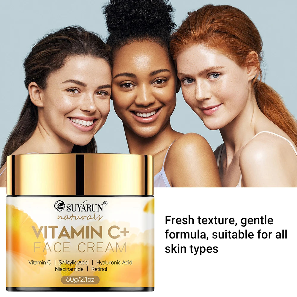 SUYARUN Hyaluronic Acid & Honey Vitamin C Face Cream - Brightening Anti-Aging Moisturizer, Hydrating Day/Night Cream for Skin. Oasis Select