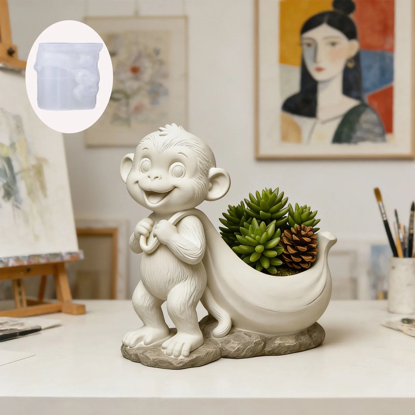 DIY Epoxy Film Scented Candle Cup Monkey Flower Pot Storage Silicone Mold Cement Gypsum Cup Abrasive Oasis Select