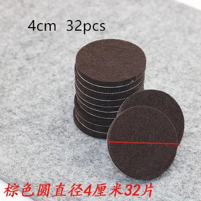 18-128 PCS Felt Chair Leg Pads 5mm Thick Floor Scratch Protector Mat Mute Non-slip Self Adhesive DIY Furniture Accessories Oasis Select Brown Round 4cm