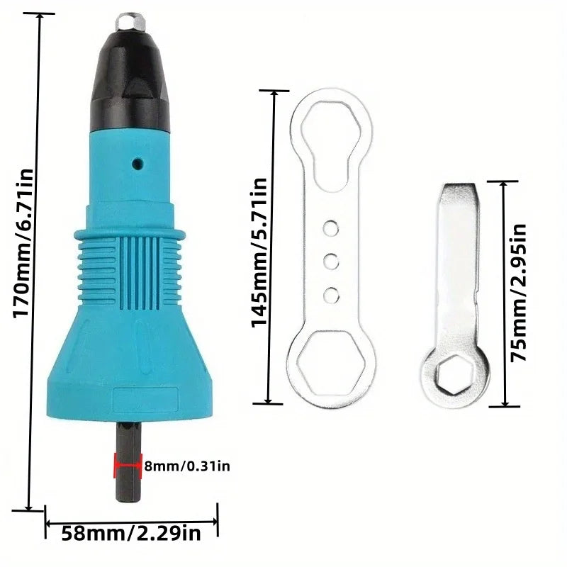 SLADE Electric Rivet Nut Gun Drill Adapter 2.4–4.8mm Rivet Gun Adapter Oasis Select
