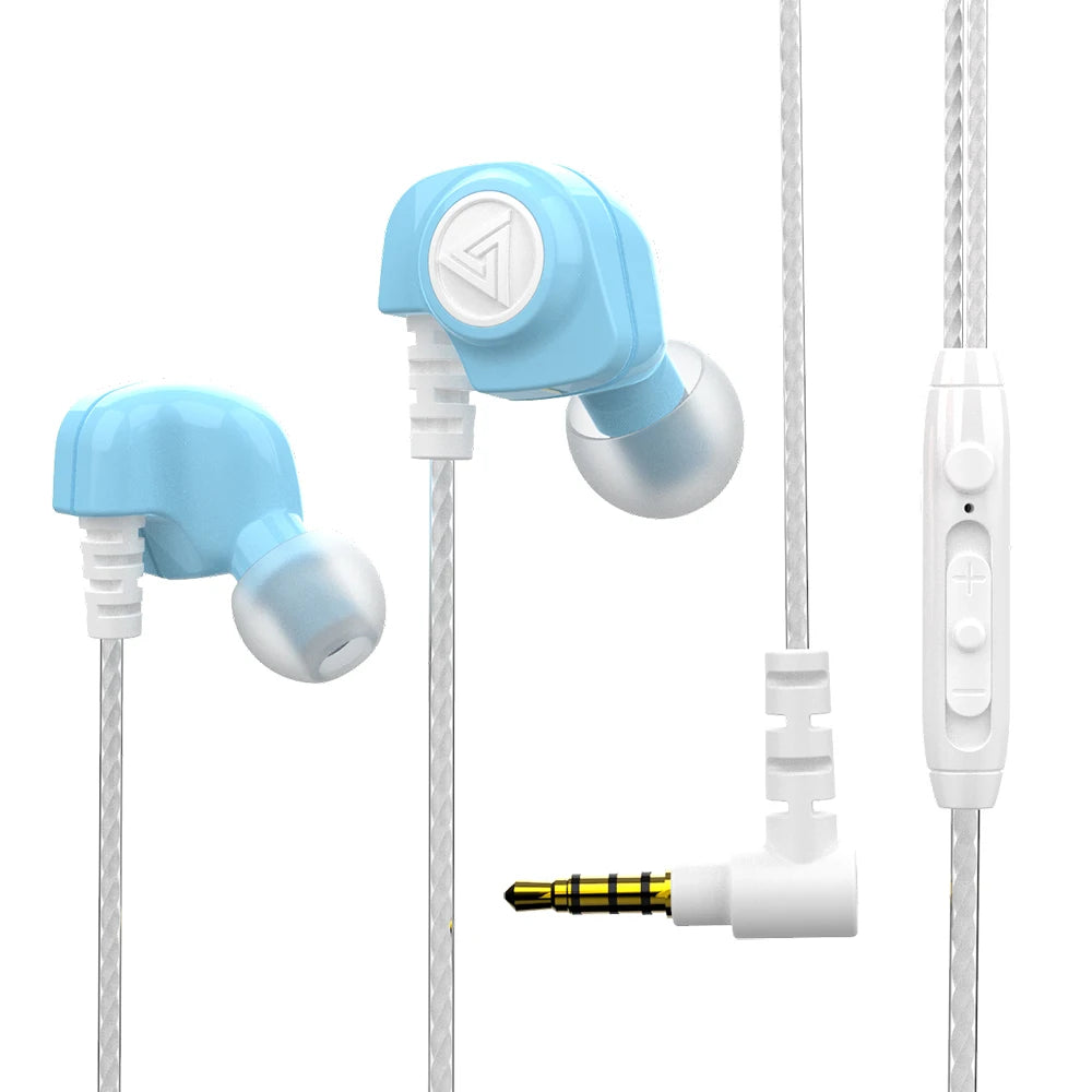 Original QKZ SK5 Wired Earphones In-ear 3.5mm AUX With MIC Noise Reduction HD Call HIFI For Game Music Sports Fashion Design Oasis Select Blue