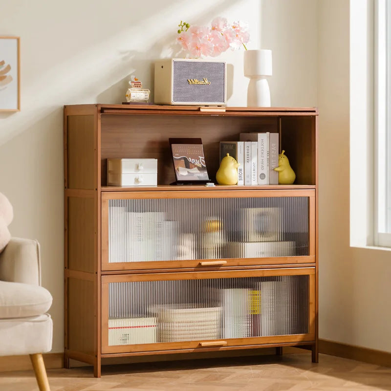 with door dustproof floor rack children's book cabinet household living room multi-layer storage cabinet storage display cabinet Oasis Select