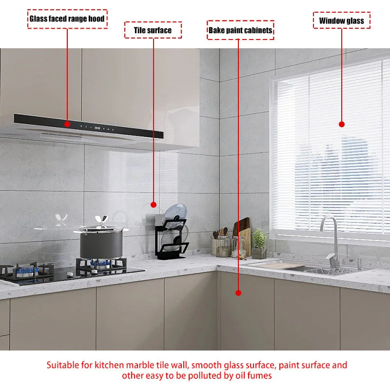 Kitchen Adhesive Wall Wallpaper High Temperature Resistance Oil Pollution Prevention Waterproof Wall Stickers Transparent Home Oasis Select