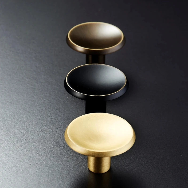 New Solid Brass Furniture Handles Comfortable Cabinet Door Wardrobe Dresser Drawer Pulls American Rural Knobs Oasis Select