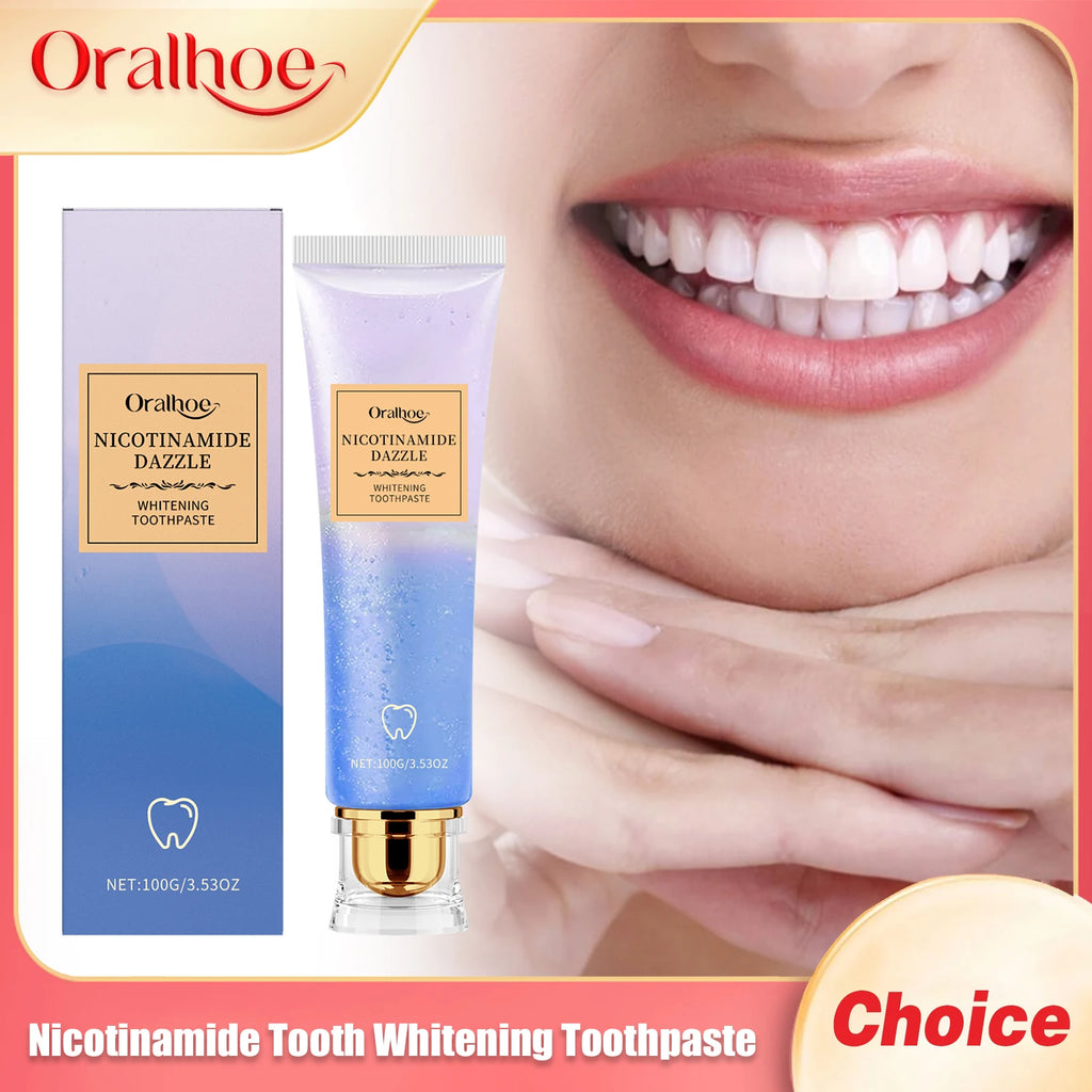 Oralhoe Nicotinamide Tooth Whitening Toothpaste Freshing Breath Deep Cleansing Bleaching Remove Smoke Stains Brighten Toothpaste Oasis Select