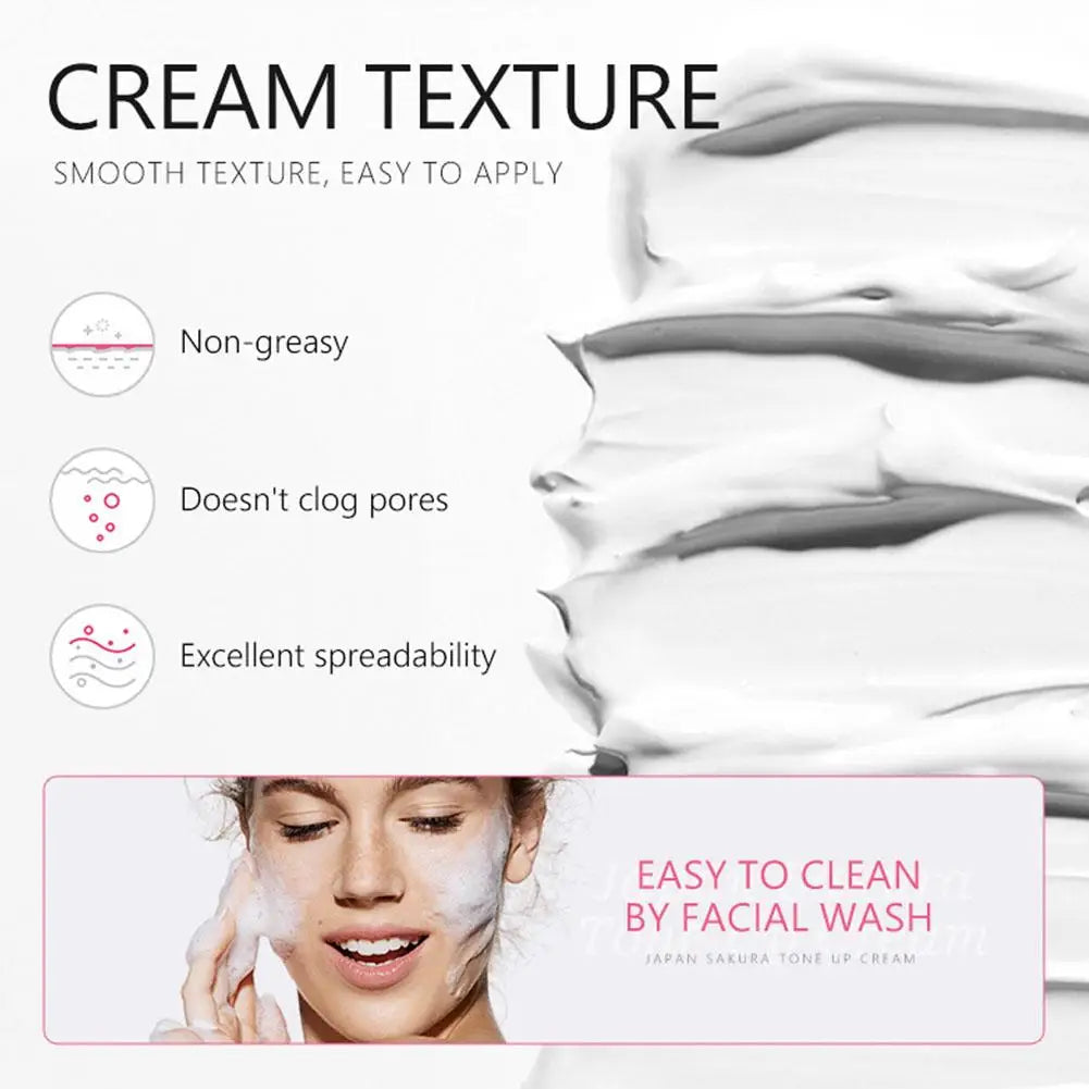 Sakura Tone-Up Face Cream – Brightening Glow Moisturizer 60g Tone-Up Face Cream Oasis Select
