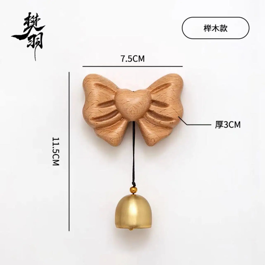 Simple Bow Door-style Wind Chime Copper Bell Reminder Bell Dopamine Doorbell Gift Hanging Oasis Select Beech 8 10 2.5CM